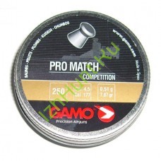 Пульки Gamo Pro-Match competition 4,5мм (0,51 грамм, банка 250 штук)